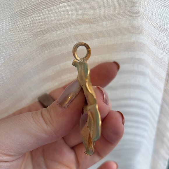 Blue Artisan Art Glass Handmade Pendant and Cream Floral Pendant Necklace Set - Picture 3 of 10